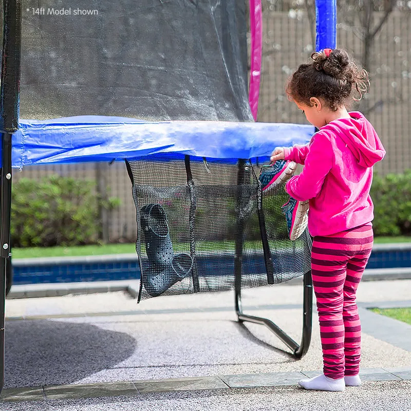 12ft Trampoline with Free Ladder, Spring Mat, Net, Safety Pad Cover, and Round Enclosure - Rainbow