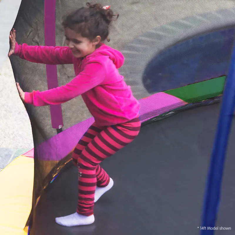 16ft Trampoline Safety Set: Ladder, Spring Mat, Net, Pad Cover - Rainbow