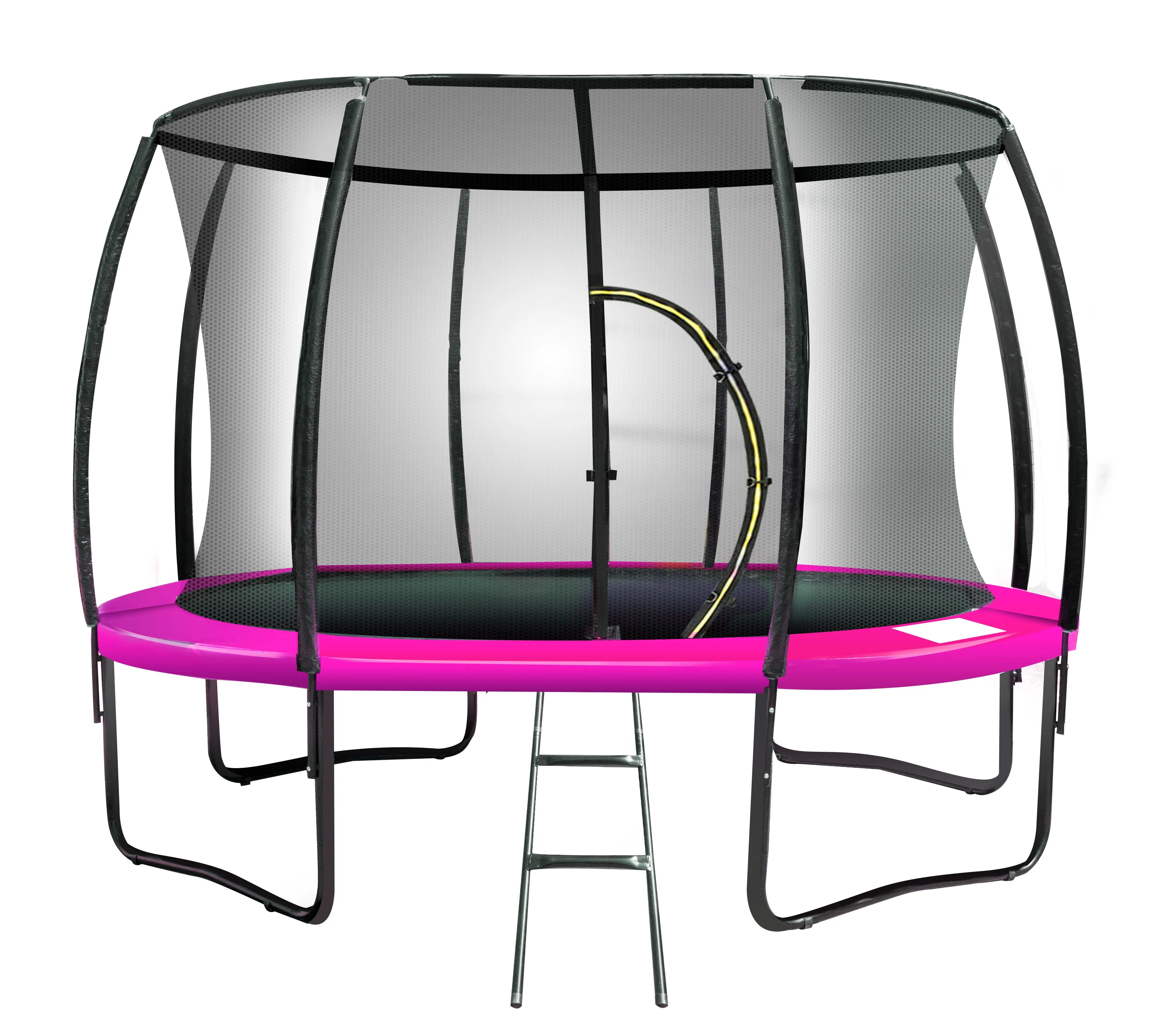 16ft Trampoline with Free Ladder, Spring Mat, Net, Safety Pad Cover, and Round Enclosure - Pink