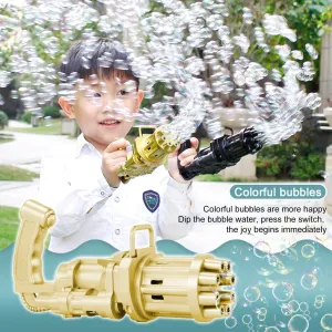 2-in-1 Super Bubble Machine and Summer Fan – Battery Powered Bubble Blower for Kids (Pink, Gold, Black)