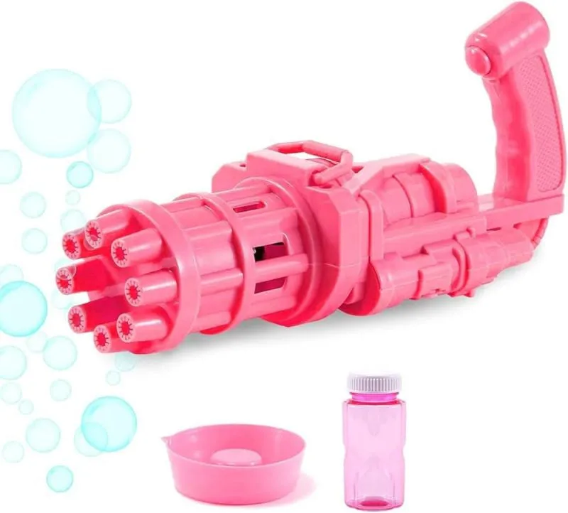 2-in-1 Super Bubble Machine and Summer Fan – Battery Powered Bubble Blower for Kids (Pink, Gold, Black)