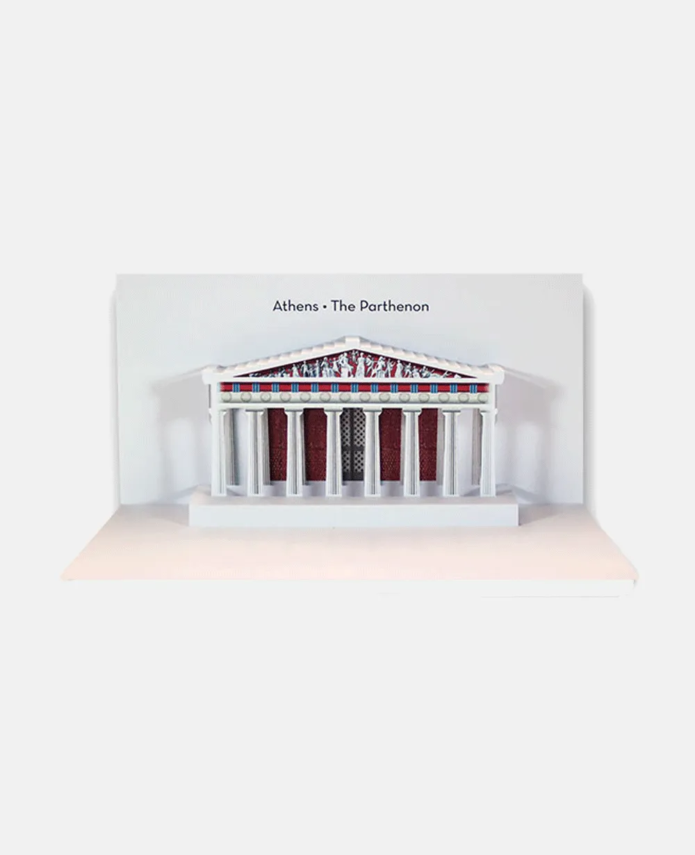 3D POP-UP CARD "PARTHENON WHITE