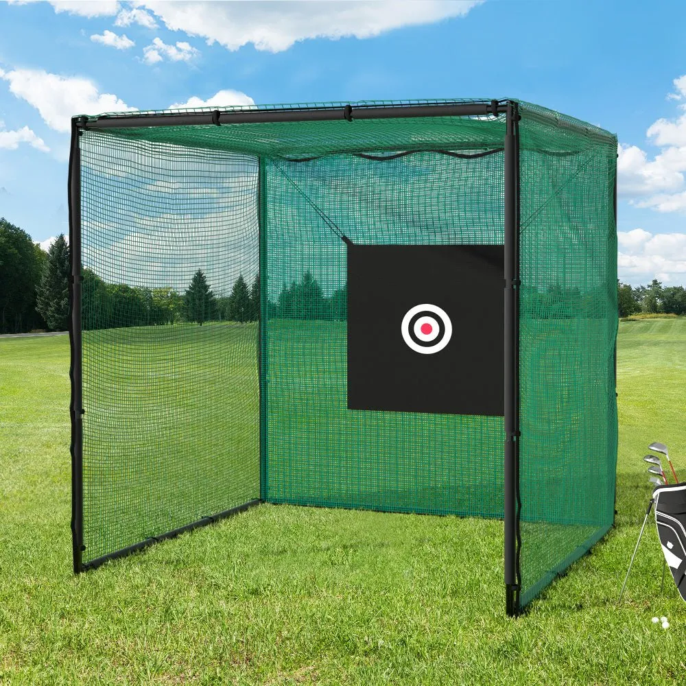 3m Hitting Net Golf Practice Cage with Steel Frame and Baseball/Football Training Functionality