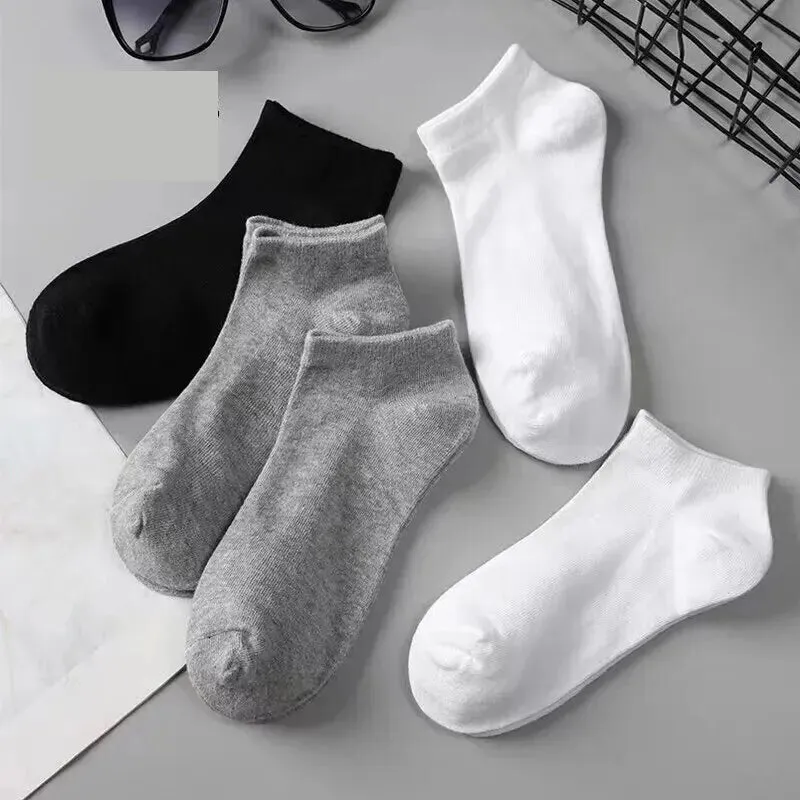 5 Pairs Mens Black Business Socks Breathable Comfortable High Quality Ankle Length