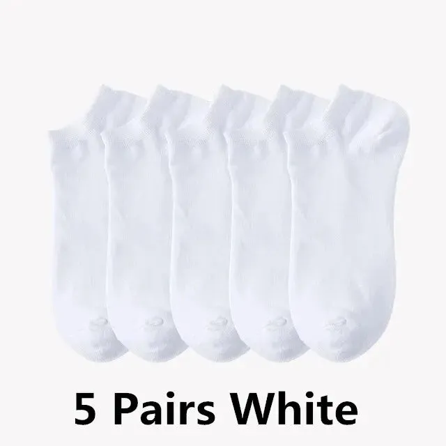 5 Pairs Mens Black Business Socks Breathable Comfortable High Quality Ankle Length