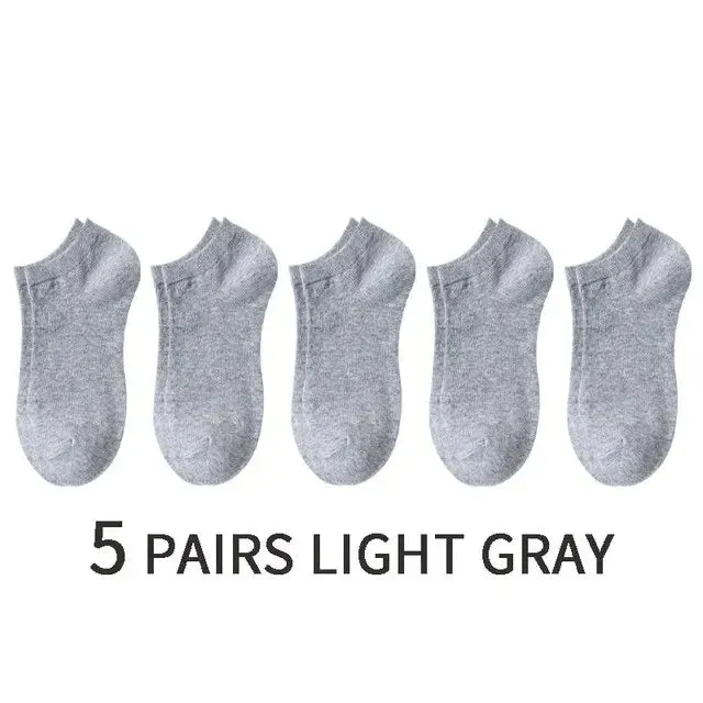 5 Pairs Mens Black Business Socks Breathable Comfortable High Quality Ankle Length