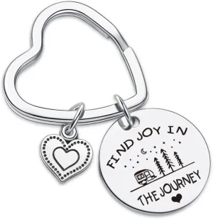 7RVZM Camping Keychain Camper Trailer Gift Daughter Jewelry Wife Gift For Camping Lover Keyring