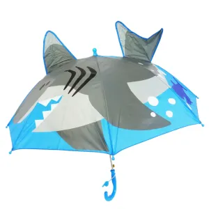 Babymoon Shark Designer Popup Ears Kids Umbrella | 2 To 15 Y | Grey