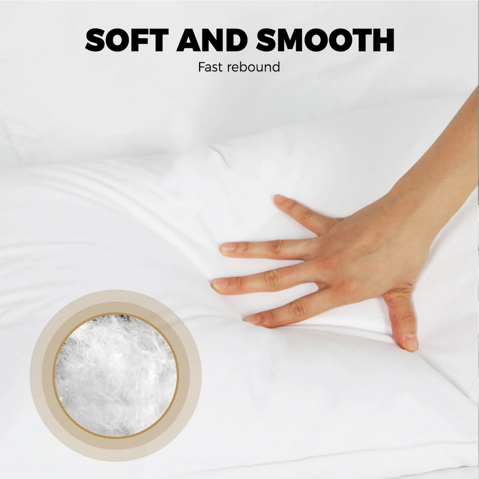 Bedra Bedding Pillow Goose Feather Down Pillows Twin Pack Standard Size Hotel