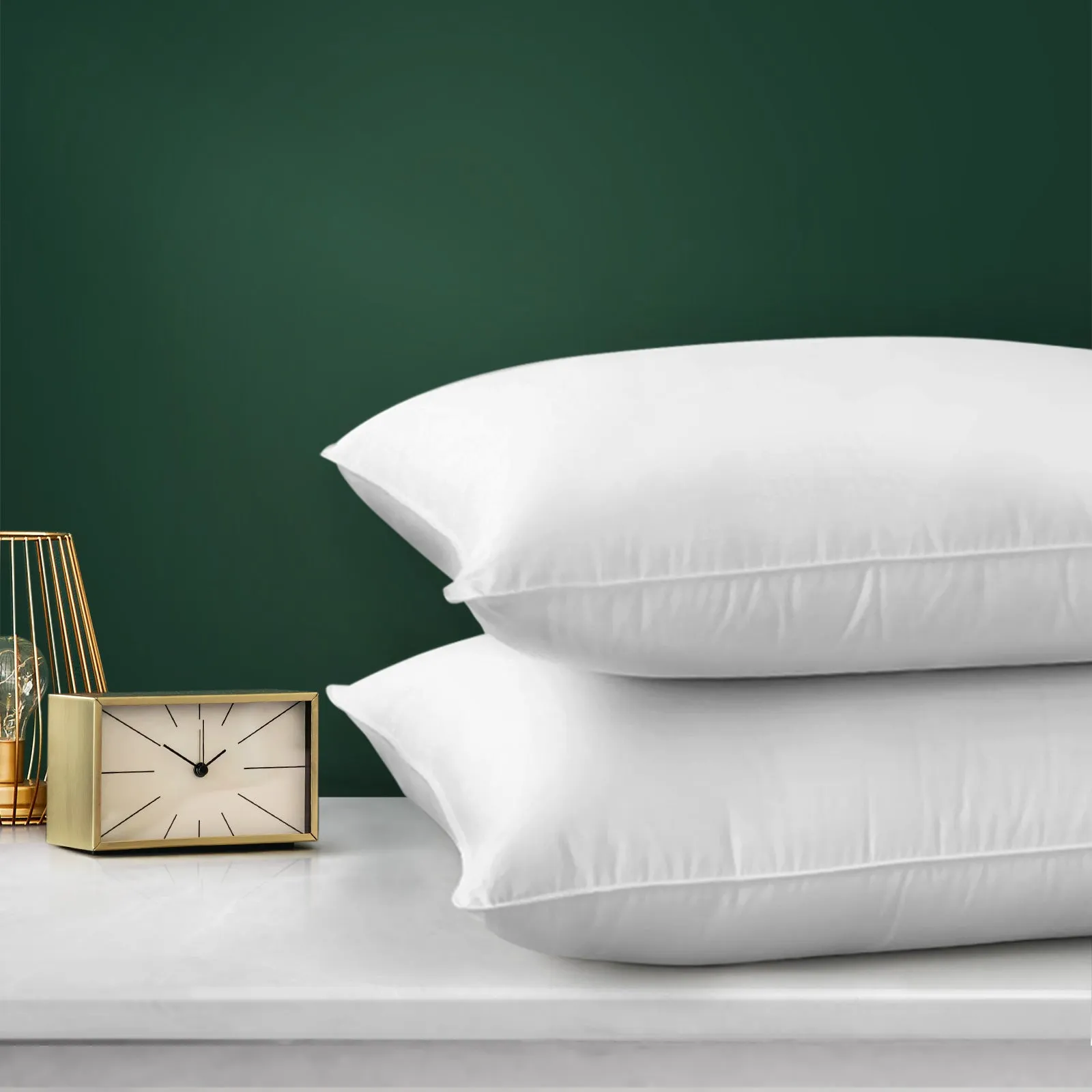 Bedra Bedding Pillow Goose Feather Down Pillows Twin Pack Standard Size Hotel