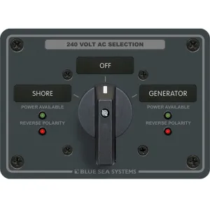 Blue Sea 8363 AC Rotary Switch Panel 65 Ampere 2 Positions   OFF, 3 Pole [8363]