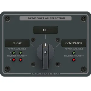 Blue Sea 8386 AC Rotary Switch Panel 30 Ampere 2 Positon   OFF, 4 Pole [8386]