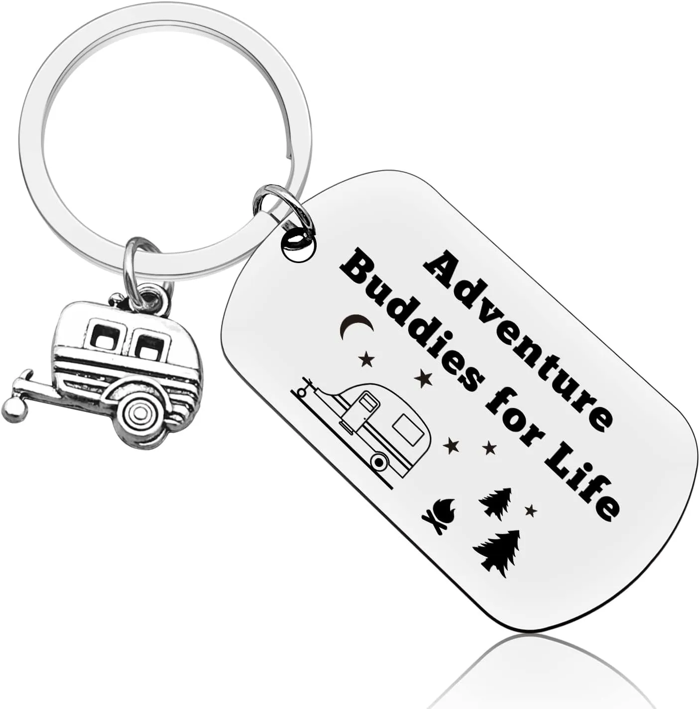 Camper Lover Gift for Men Funny Camping Keychain Happy Camper Keychain Happy Camper Gifts for Women Camping Accessories RV Camping Keychain Christmas Vacation Jewelry for Couple