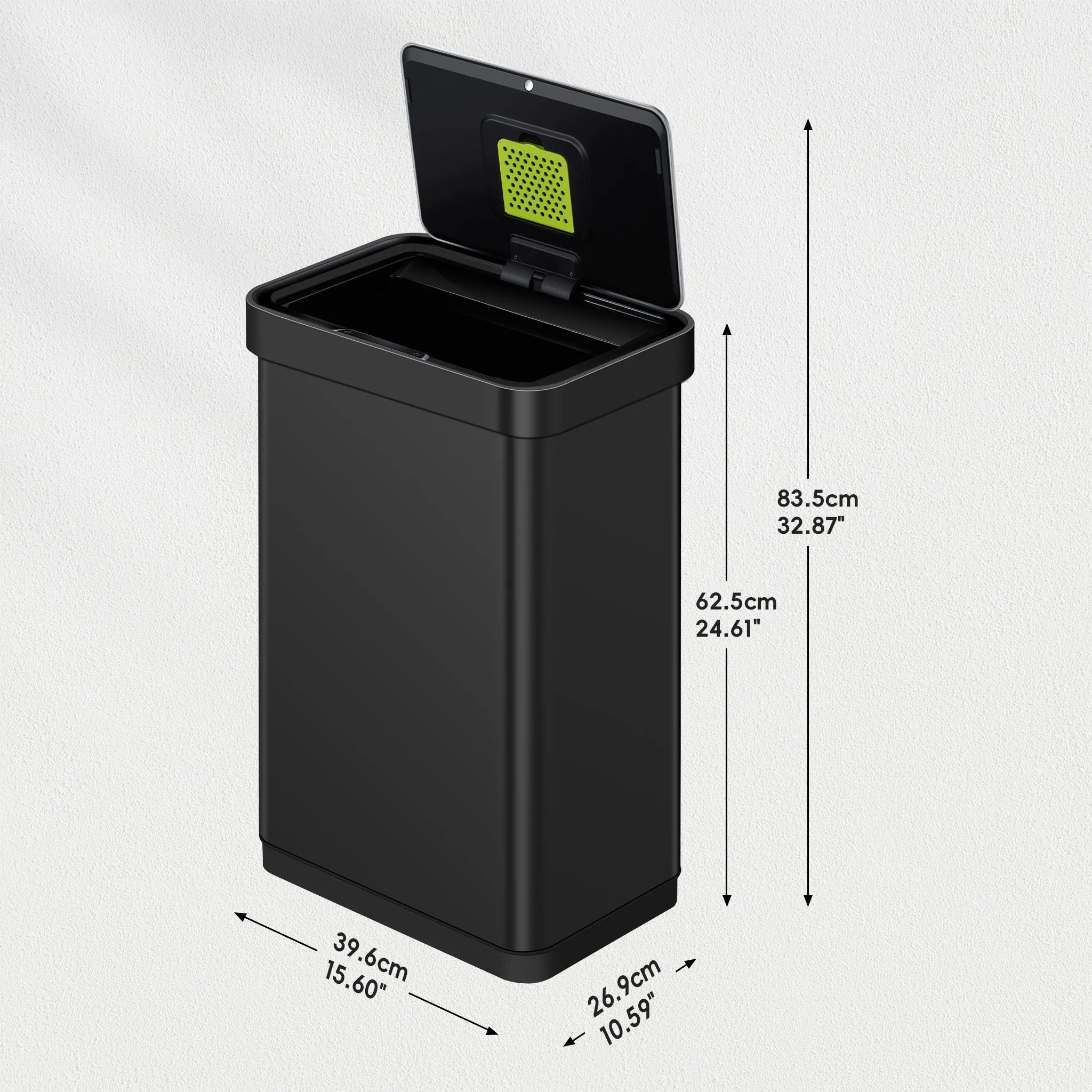 Deluxe Mirage-T Sensor Can - 50L / 13.2 Gal, Matte Black