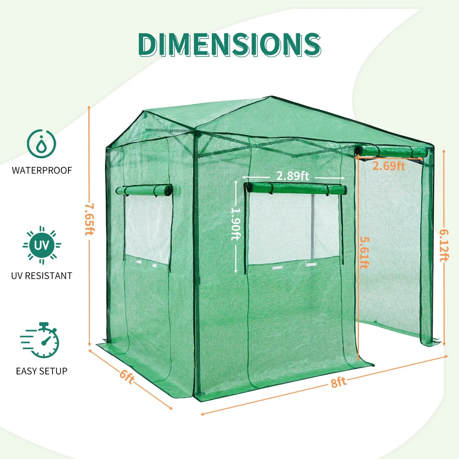 Easy Setup 8x6 Instant Pop Up Greenhouse