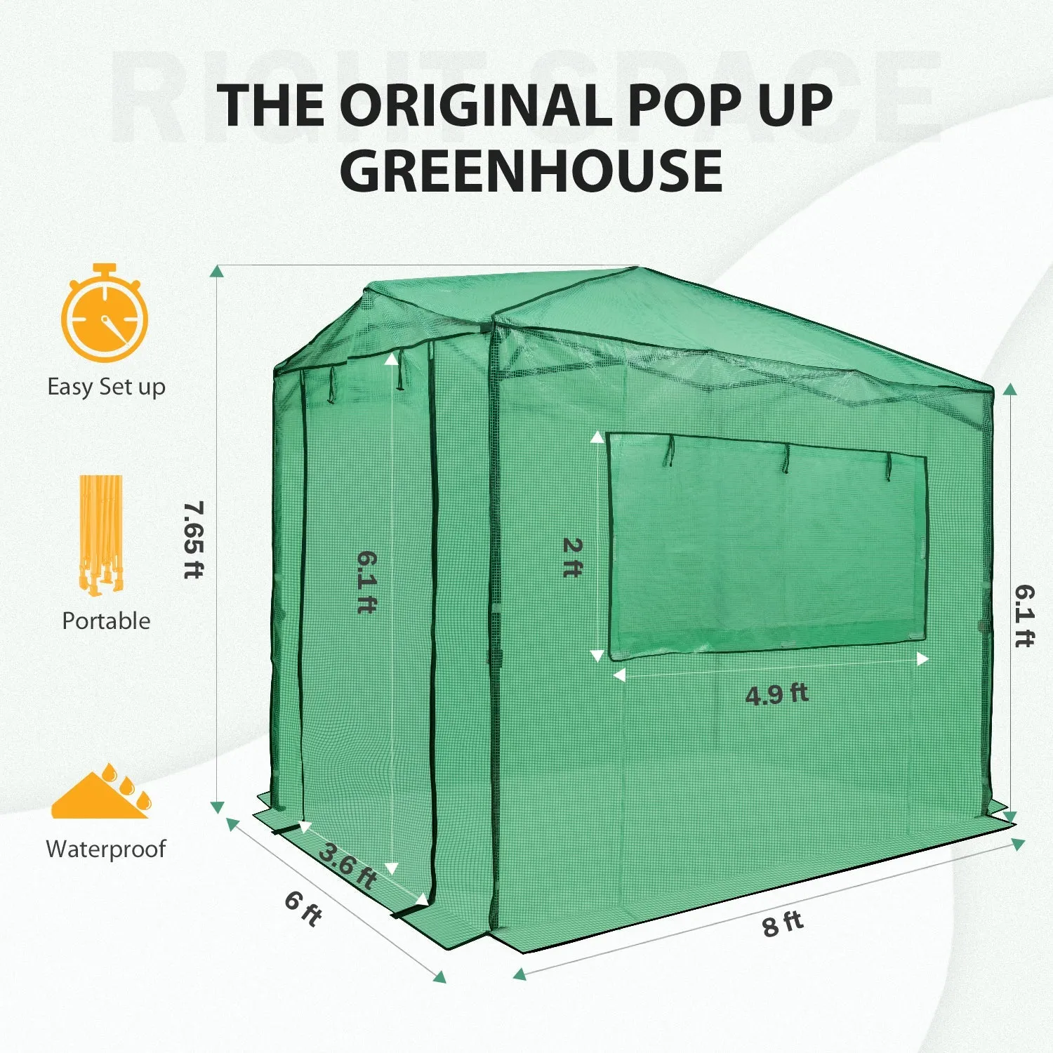 Easy Setup 8x6 Instant Pop Up Greenhouse
