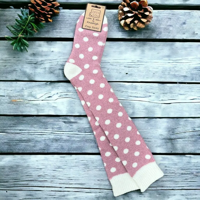 Jess & Lou Spot Super Soft Cosy Knee High Socks