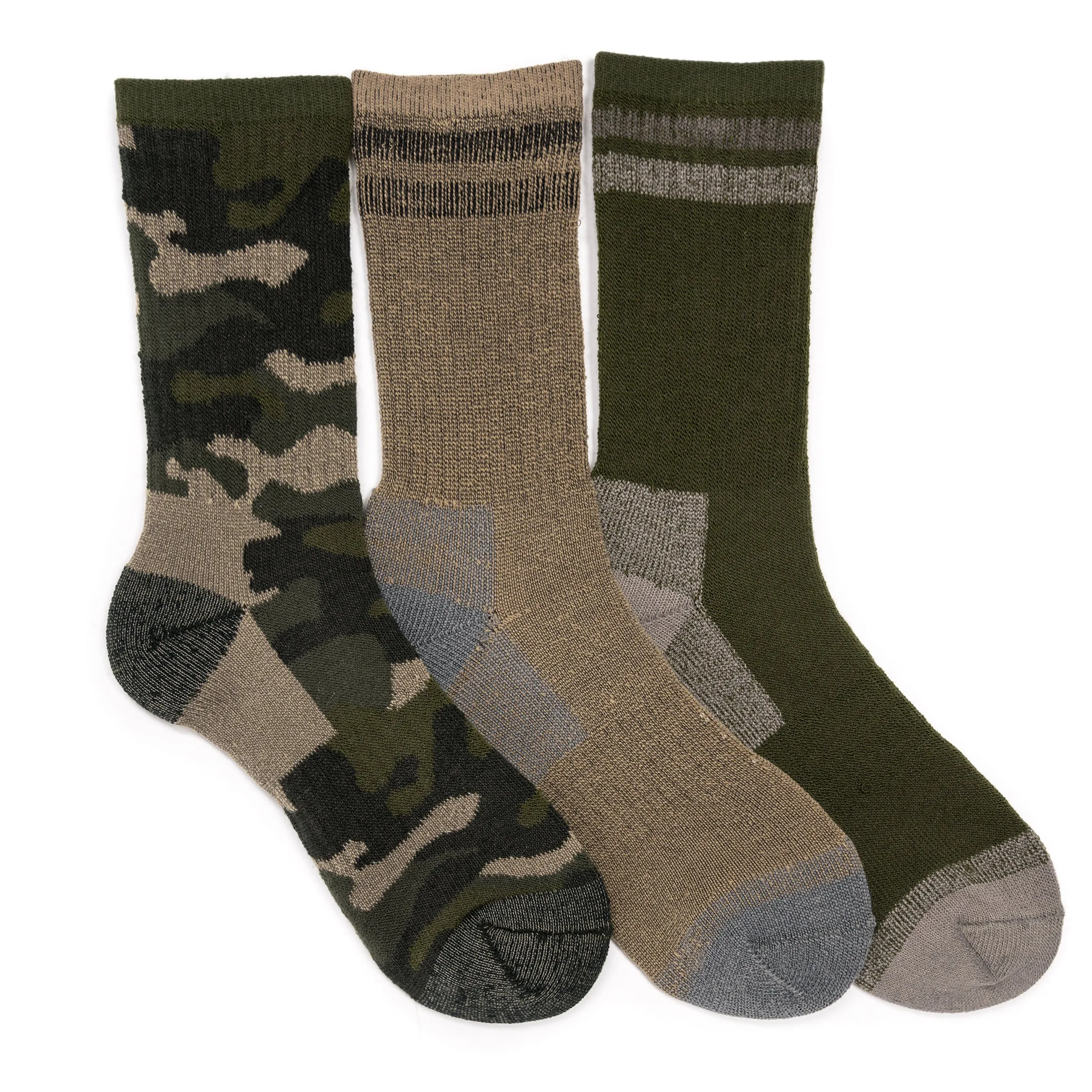 Men's 3 Pair Pack Crew Heat Retainer Hiking Socks