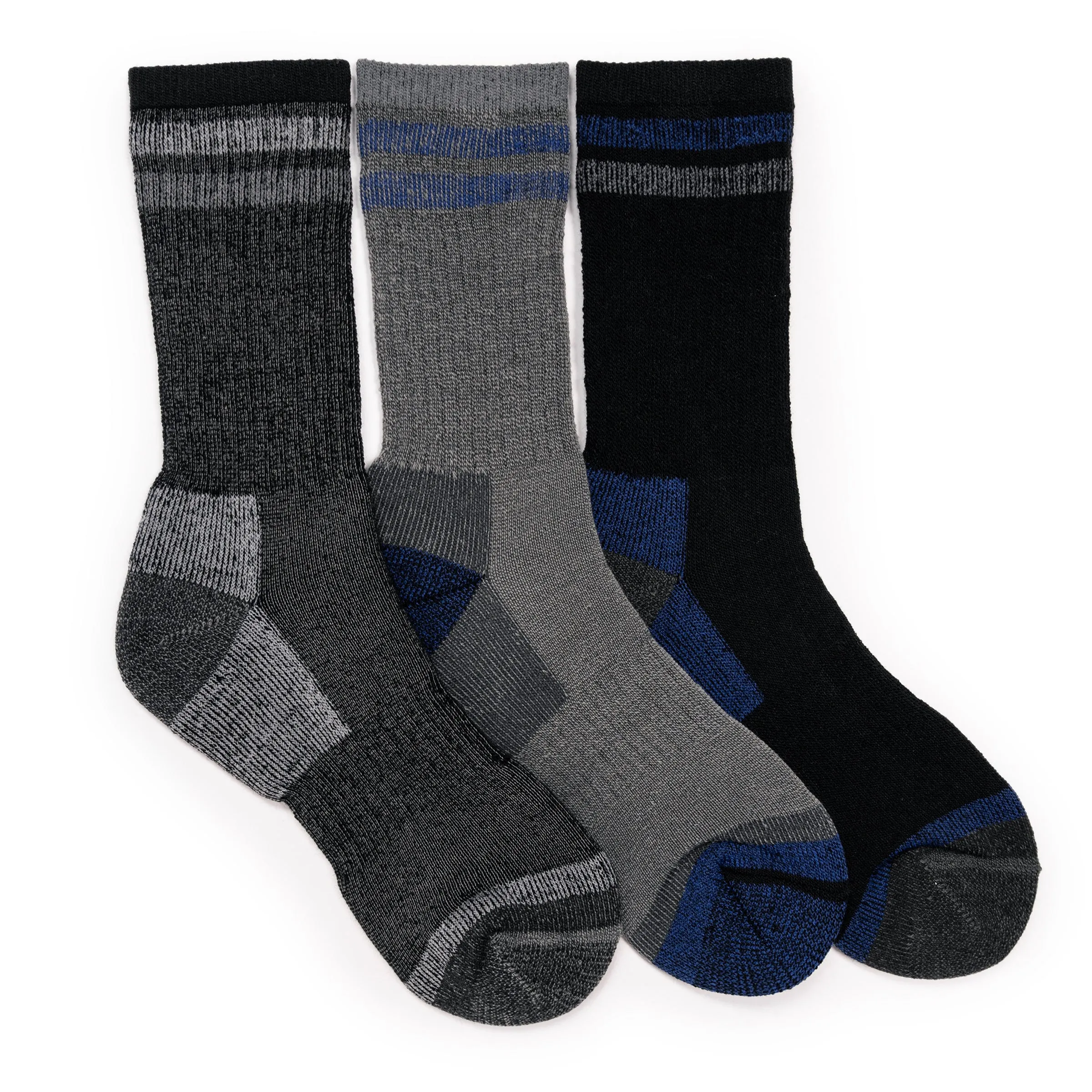 Men's 3 Pair Pack Crew Heat Retainer Hiking Socks
