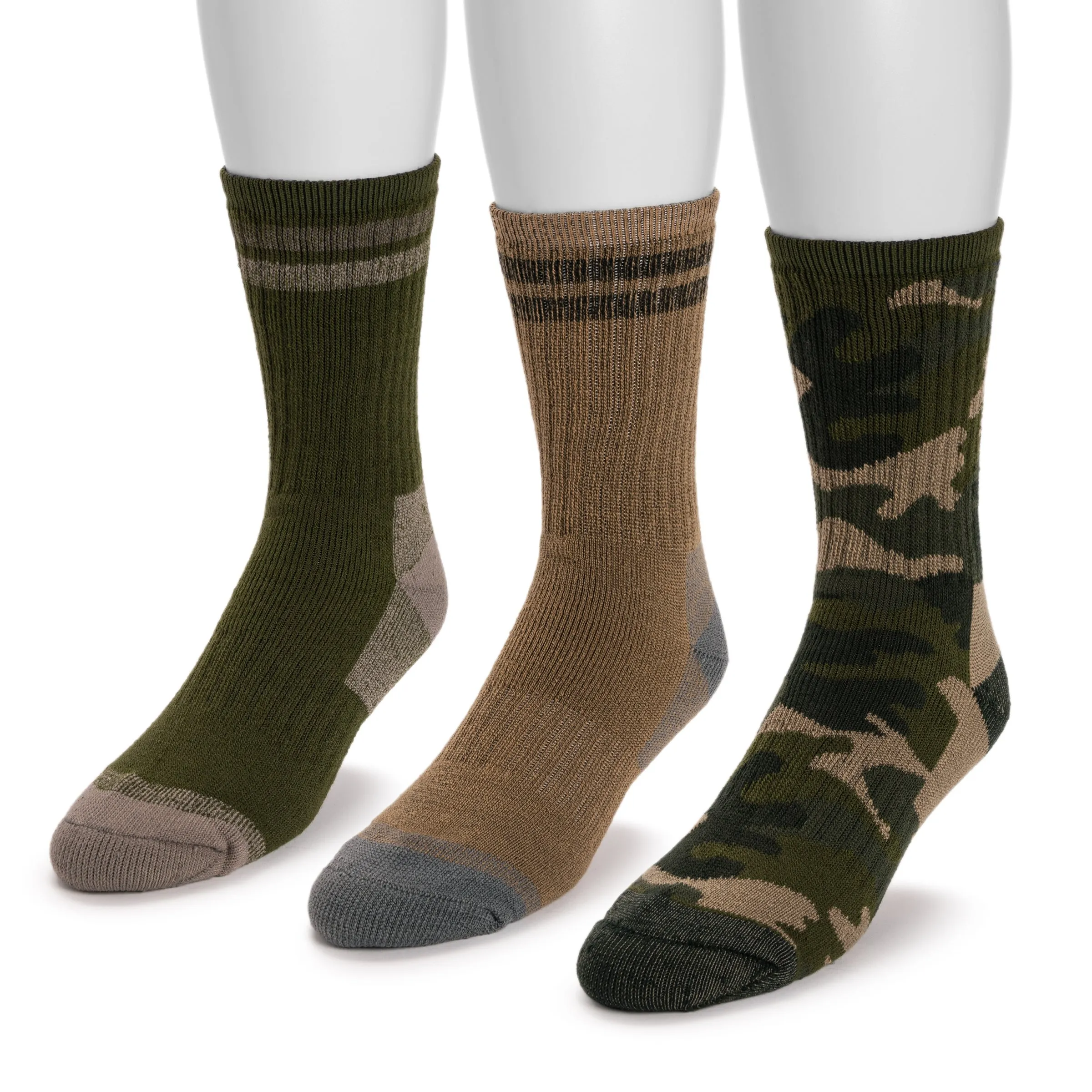 Men's 3 Pair Pack Crew Heat Retainer Hiking Socks