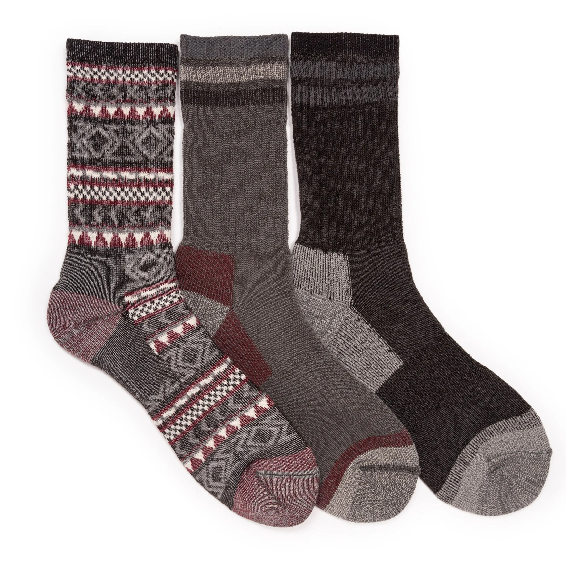 Men's 3 Pair Pack Crew Heat Retainer Hiking Socks