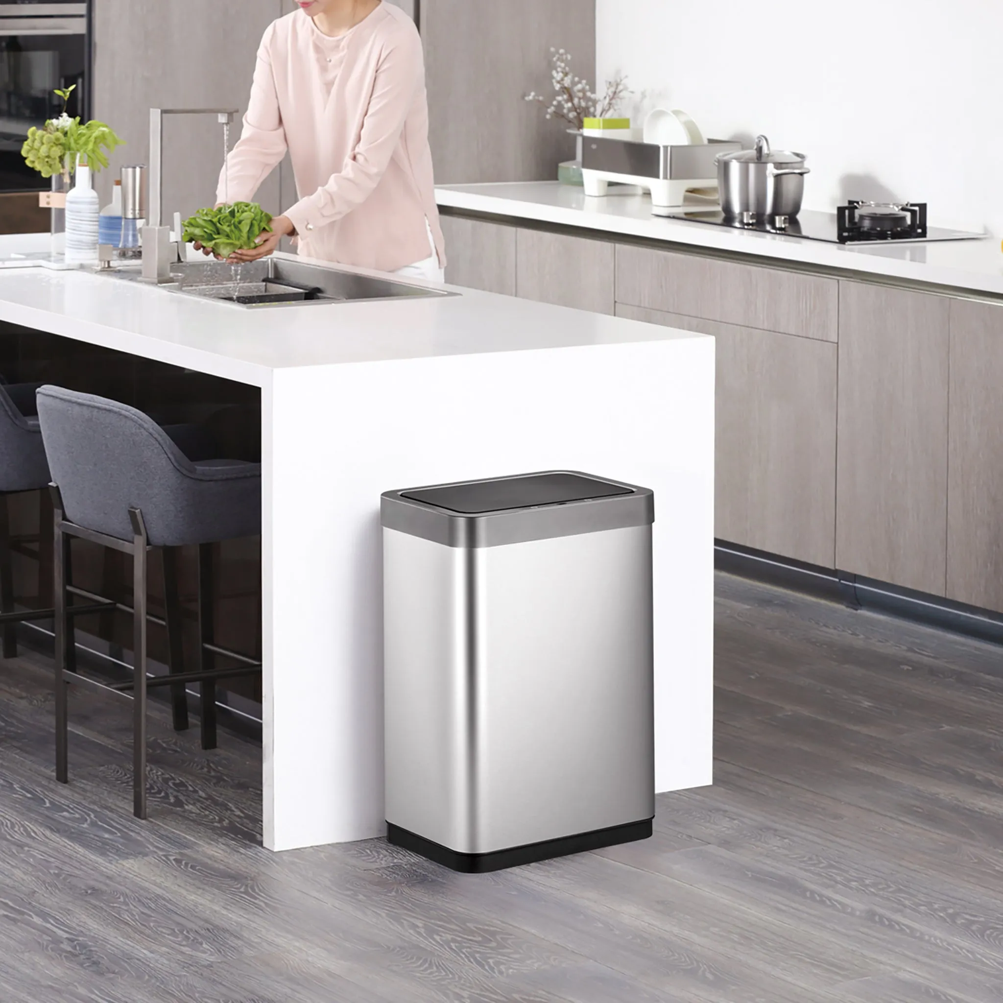 Mirage-X Sensor Can with Liner – 47Liter / 12.4 Gallon - Stainless Steel