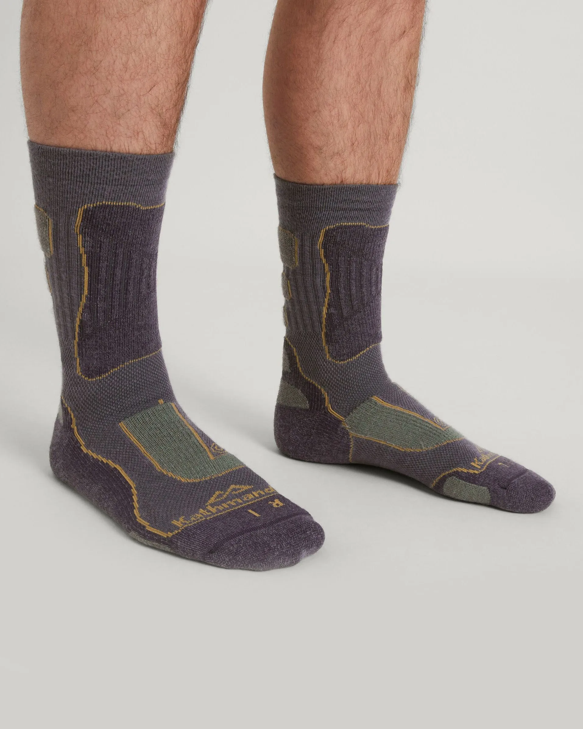 NuYarn Ergonomic Hiking Socks - Dusk/Thyme/Golden Oak