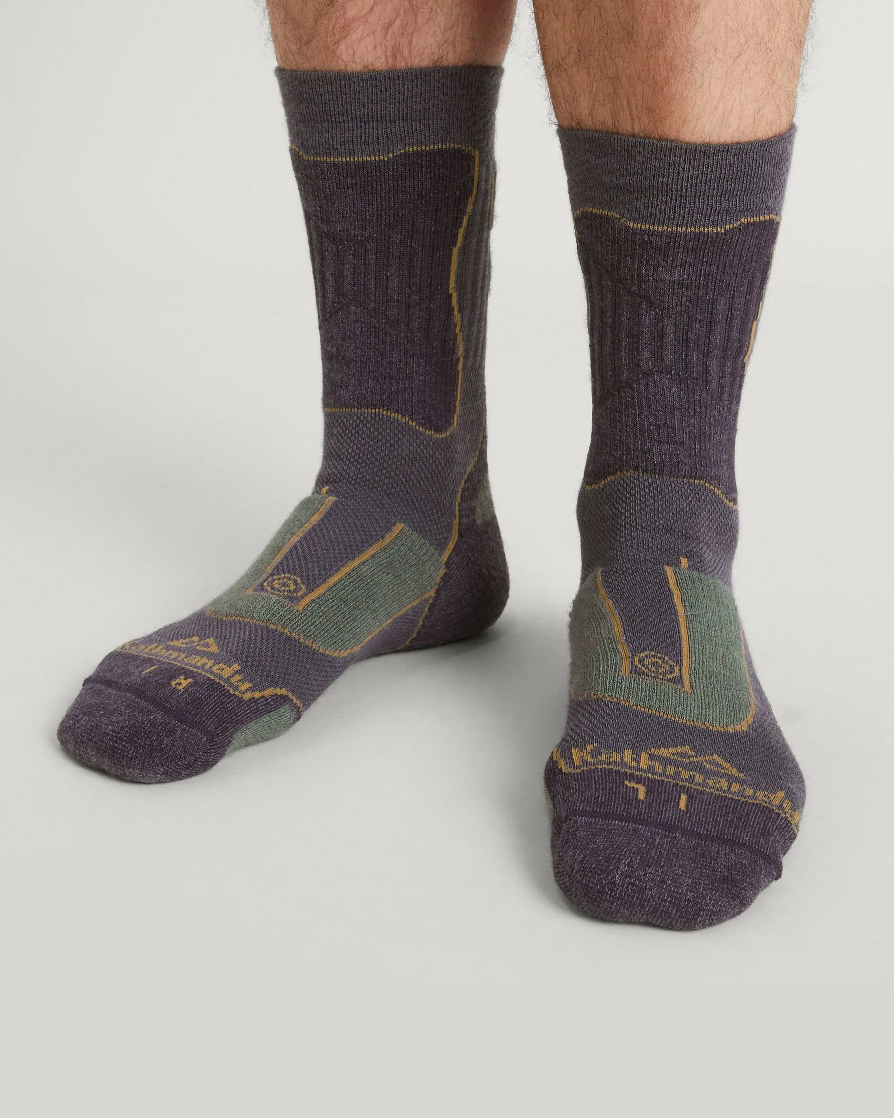 NuYarn Ergonomic Hiking Socks - Dusk/Thyme/Golden Oak