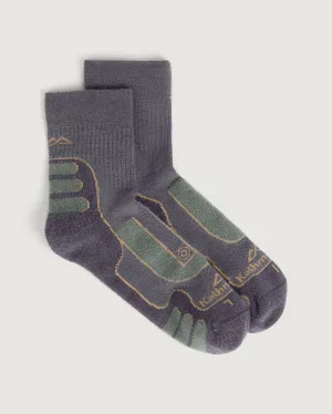 NuYarn Ergonomic Quarter Crew Hiking Socks - Dusk/Thyme/Golden Oak