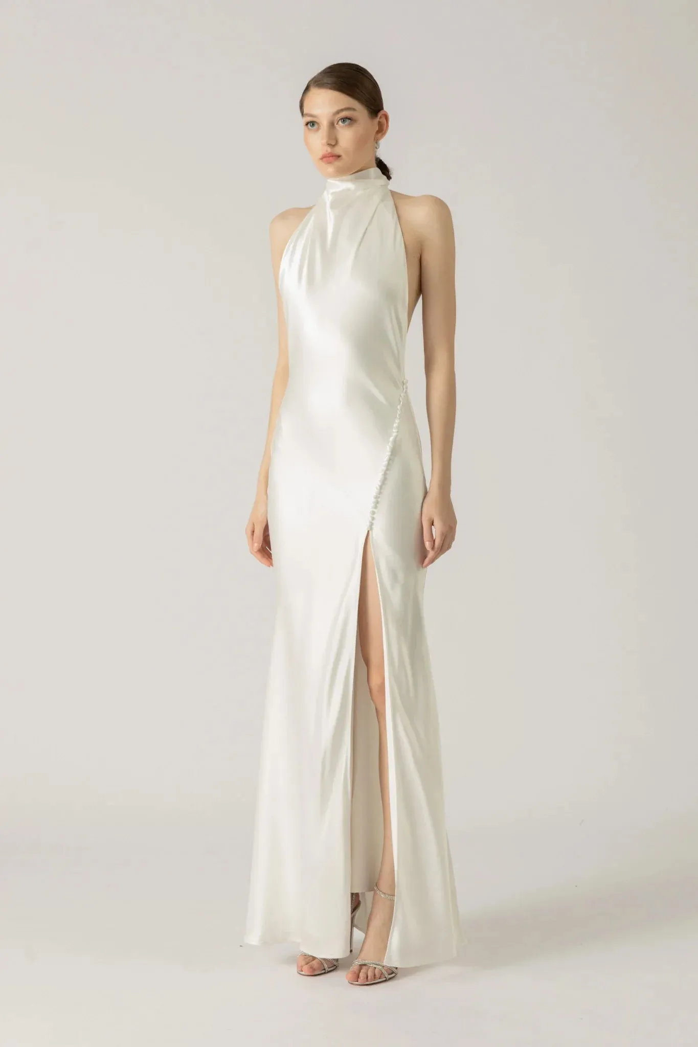 Penelope Backless Satin Gown