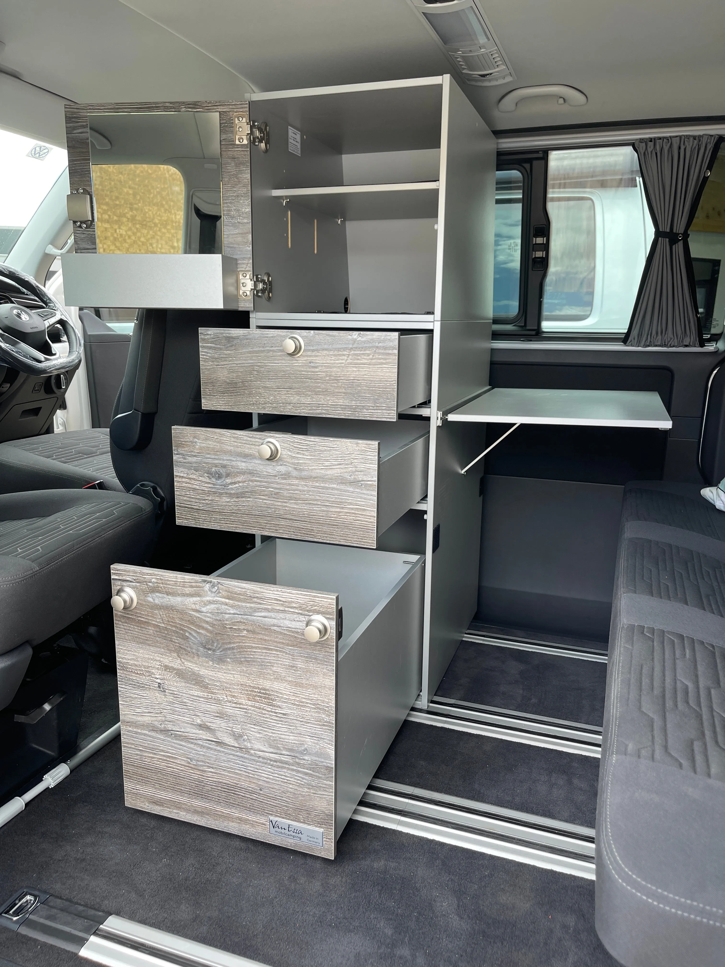 VanEssa Interior Storage Tower for Volkswagen T5/T6/6.1 California / Multivan / Transporter