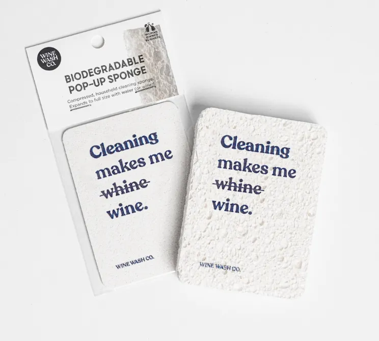 WINE WASH CO. BIODEGRADABLE POP UP SPONGE